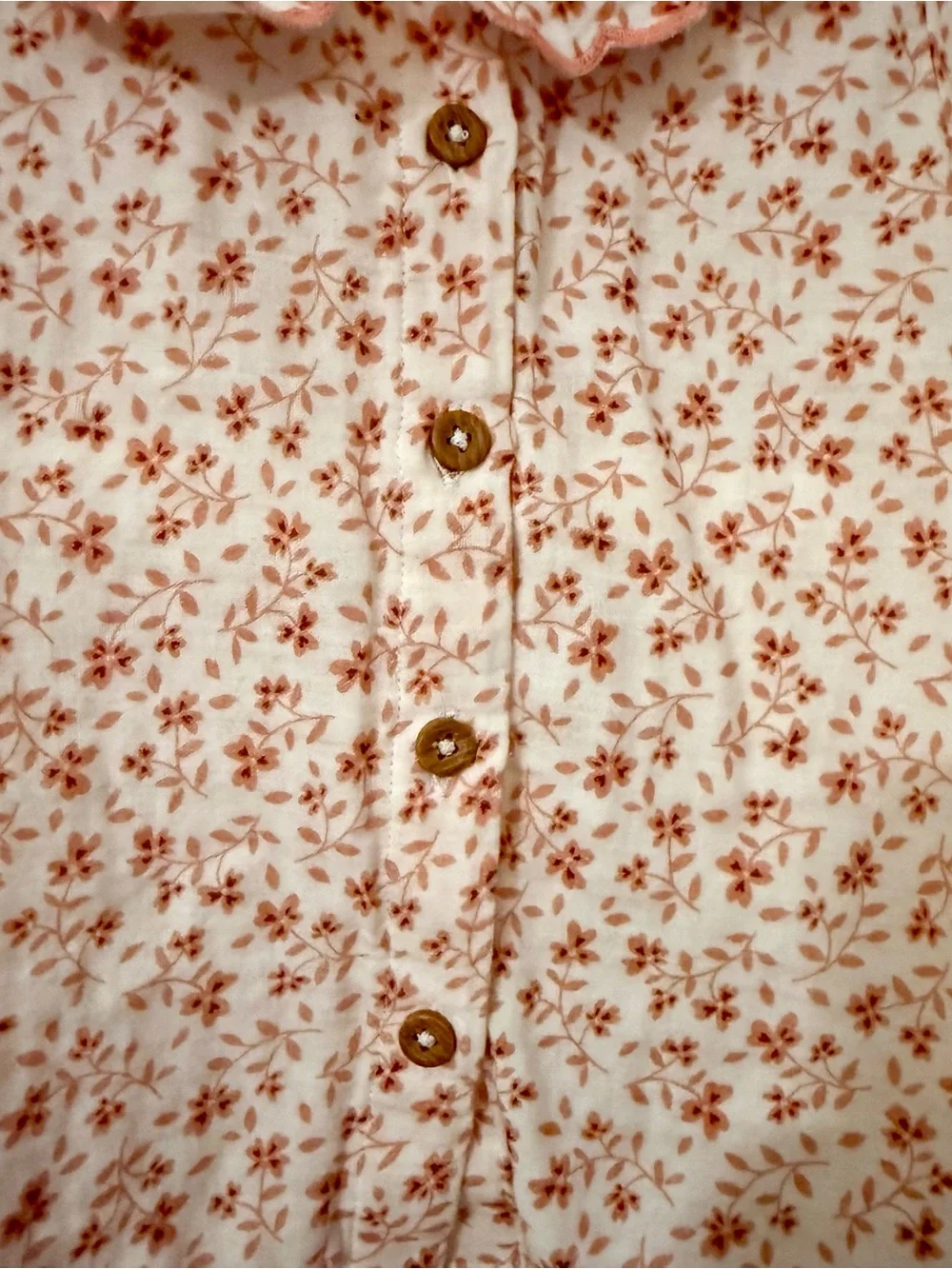 ***SOLD*** Girls Floral Skirt & Button Blouse Set Scalloped Edge Fall Boho 5T